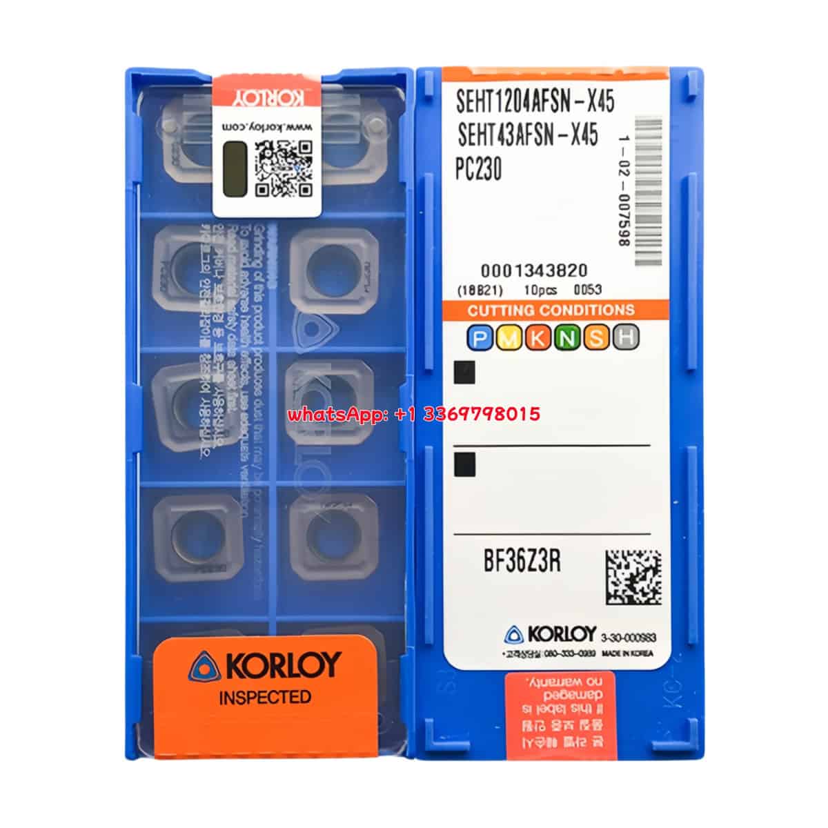 Korloy 100% Original SEHT1204AFSN-X45 PC230 Cutting Tools 10PCS