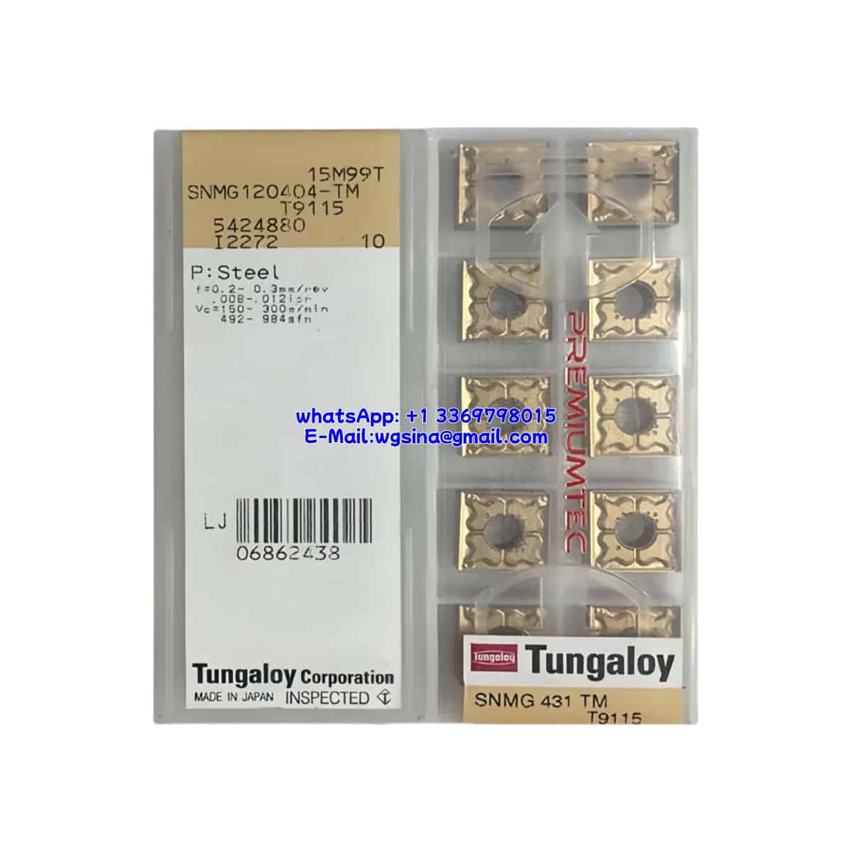 TUNGALOY 100% Original SNMG120404-TM T9115 Cutting Tools 10PCS