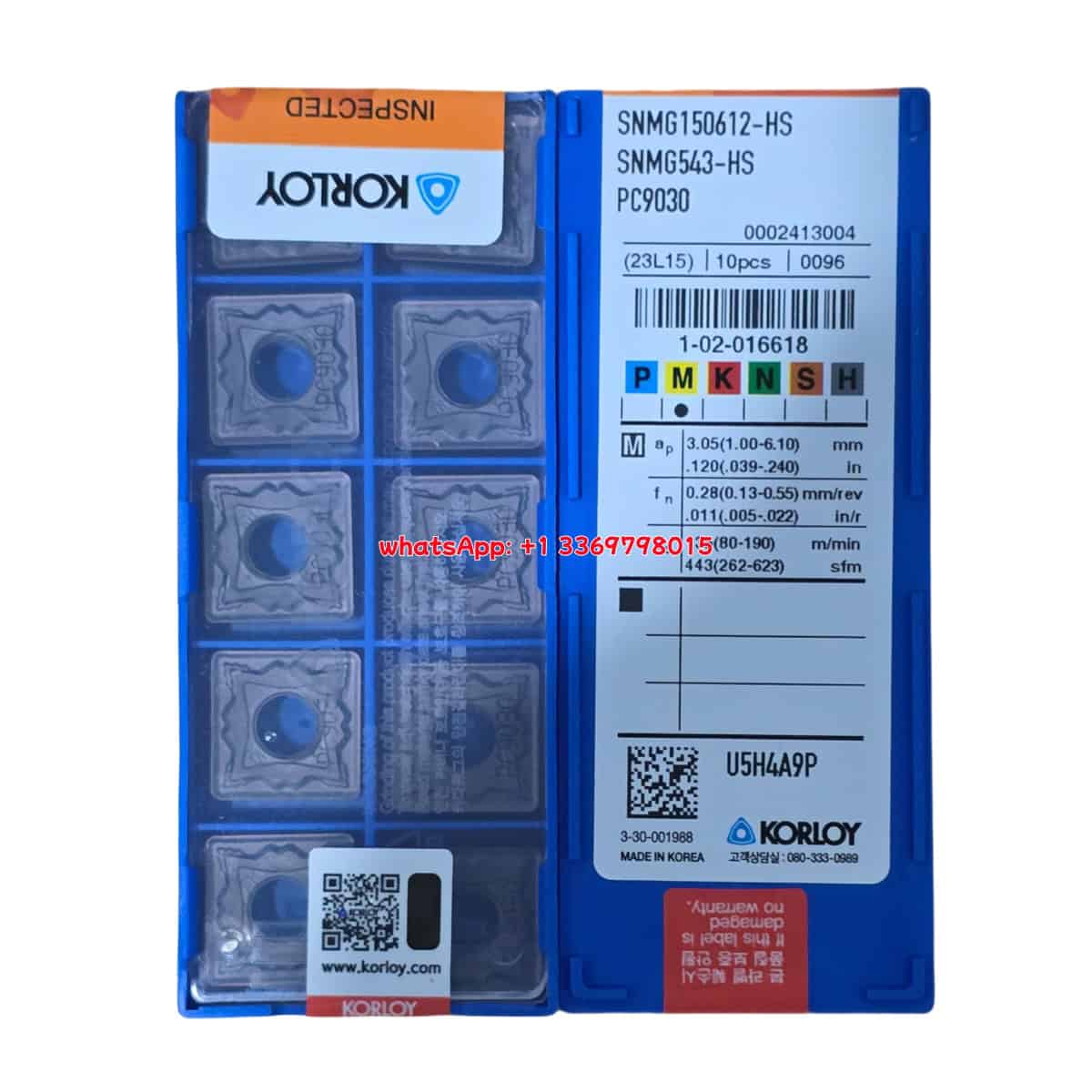 Korloy 100% Original SNMG160612-HS PC9030 Cutting Tools 10PCS