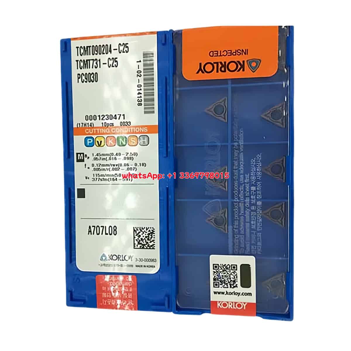 Korloy 100% Original TCMT090204-C25 PC9030 Cutting Tools 10PCS