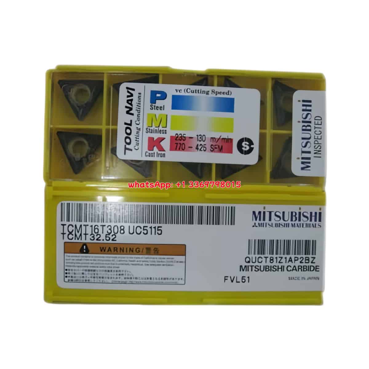 Mitsubishi 100% Original TCMT16T308 UC5115 Cutting Tools 10PCS