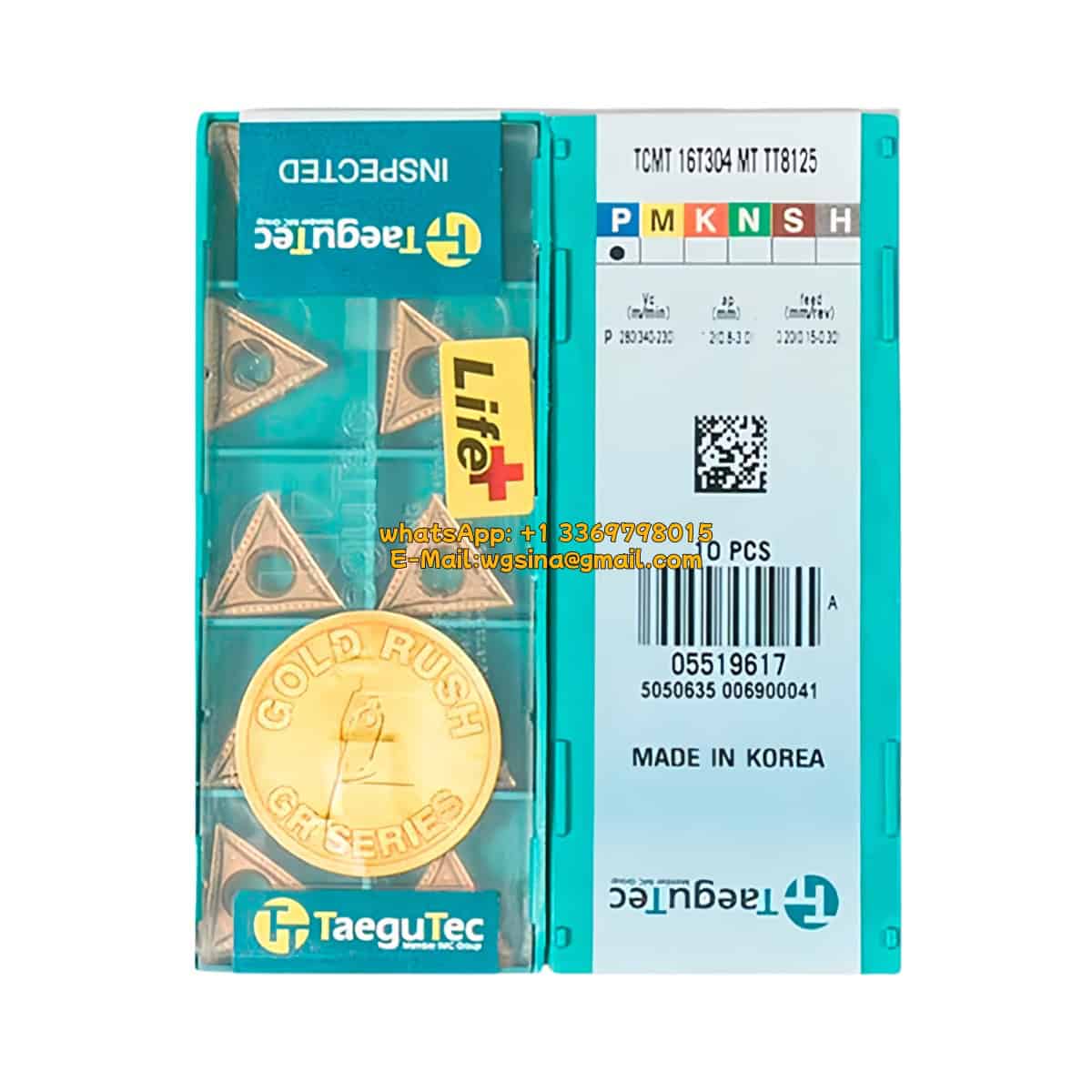 TaeguTec 100% Original TCMT 16T304 MT TT8125 Cutting Tools 10PCS