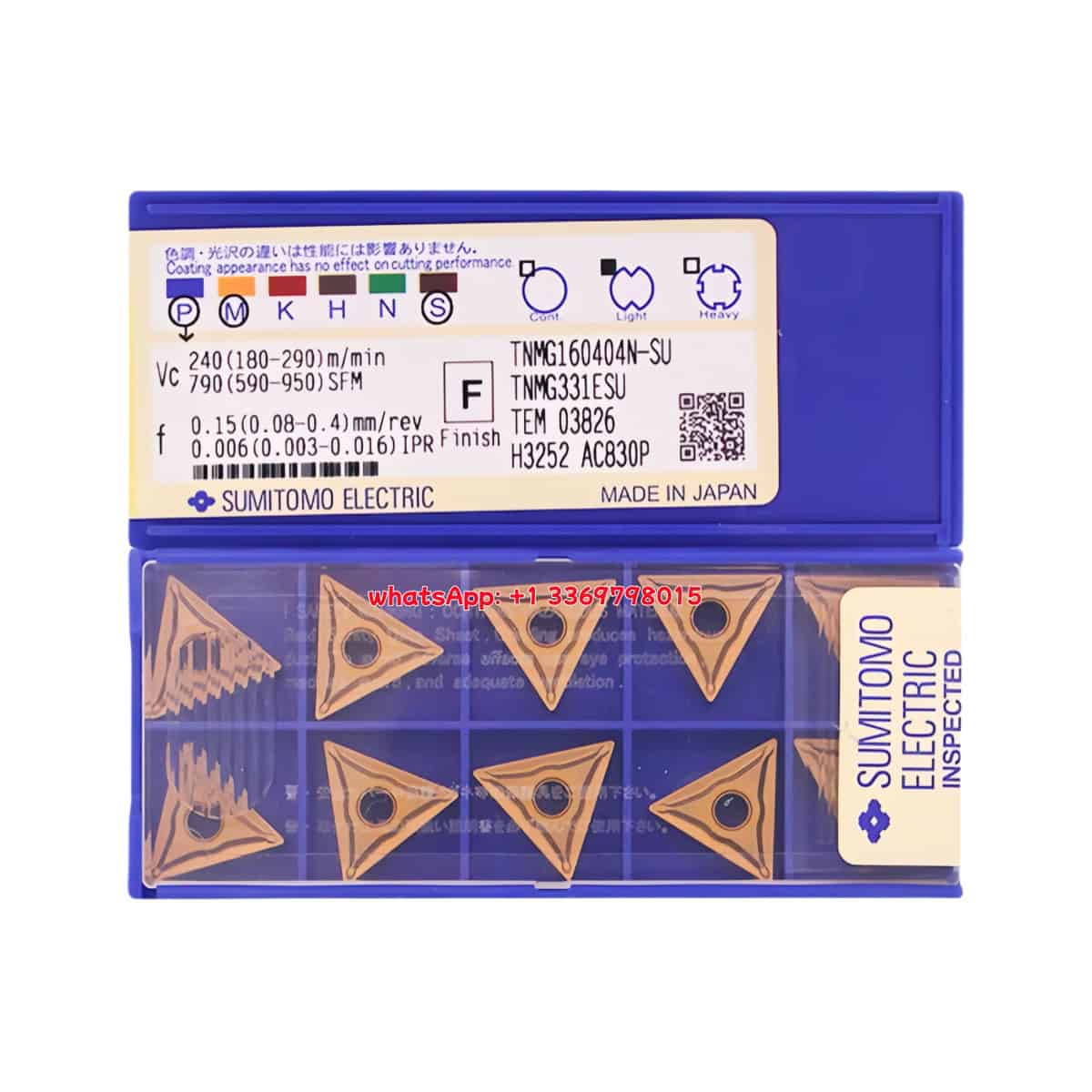 SUMITOMO 100% Original TNMG160404N-SU AC830P Cutting Tools 10PCS