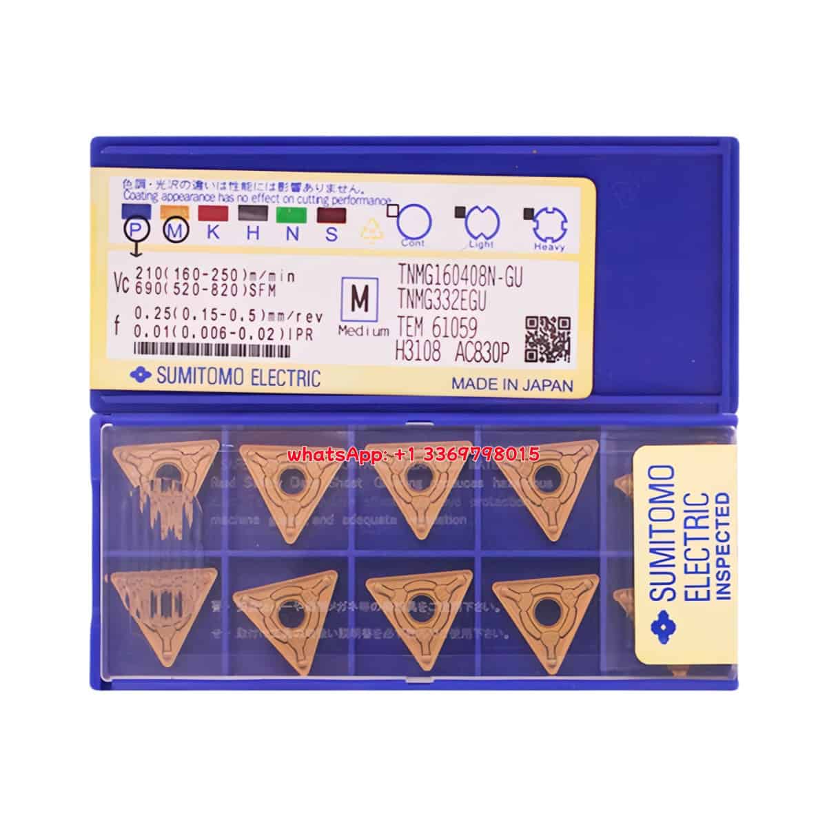 SUMITOMO 100% Original TNMG160408N-GU AC830P Cutting Tools 10PCS