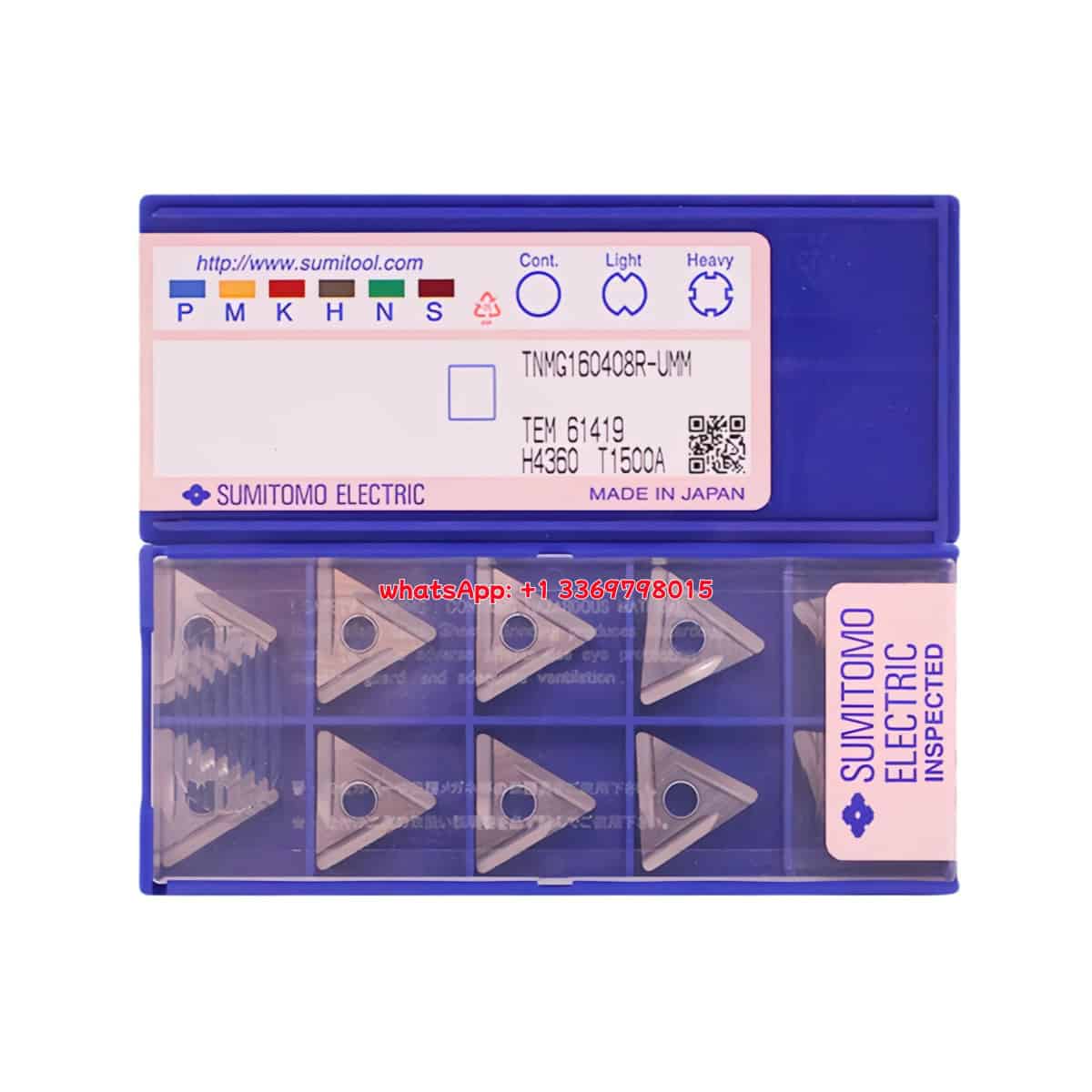 SUMITOMO 100% Original TNMG160408R-UMM T1500A Cutting Tools 10PCS