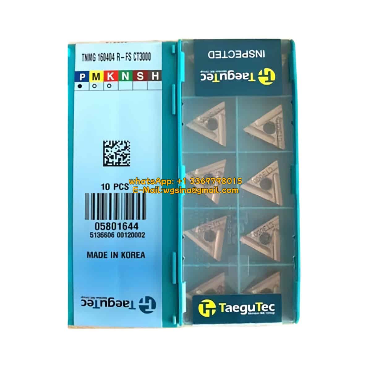 TaeguTec 100% Original TNMG 160404 R-FS CT3000 Cutting Tools 10PCS