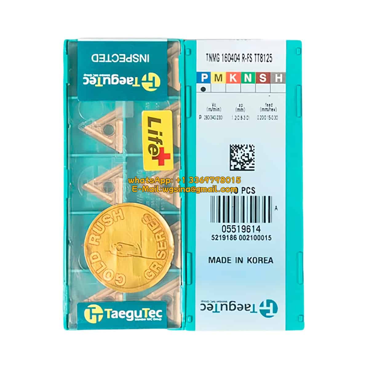 TaeguTec 100% Original TNMG 160404 R-FS TT8125 Cutting Tools 10PCS