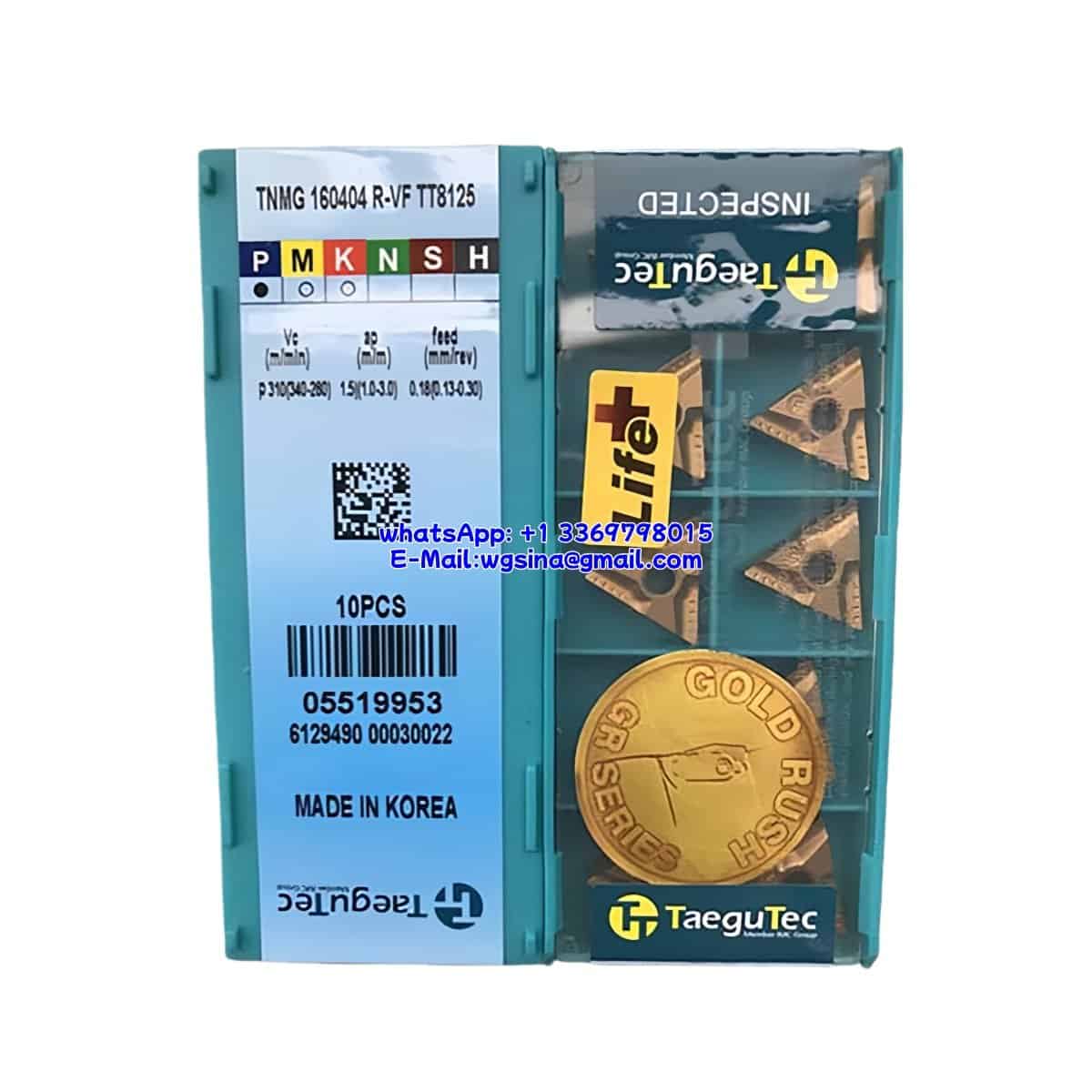 TaeguTec 100% Original TNMG 160404 R-VF TT8125 Cutting Tools 10PCS