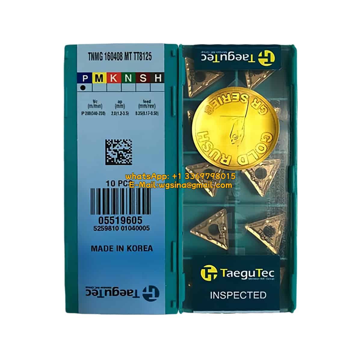 TaeguTec 100% Original TNMG 160408 MT TT8125 Cutting Tools 10PCS