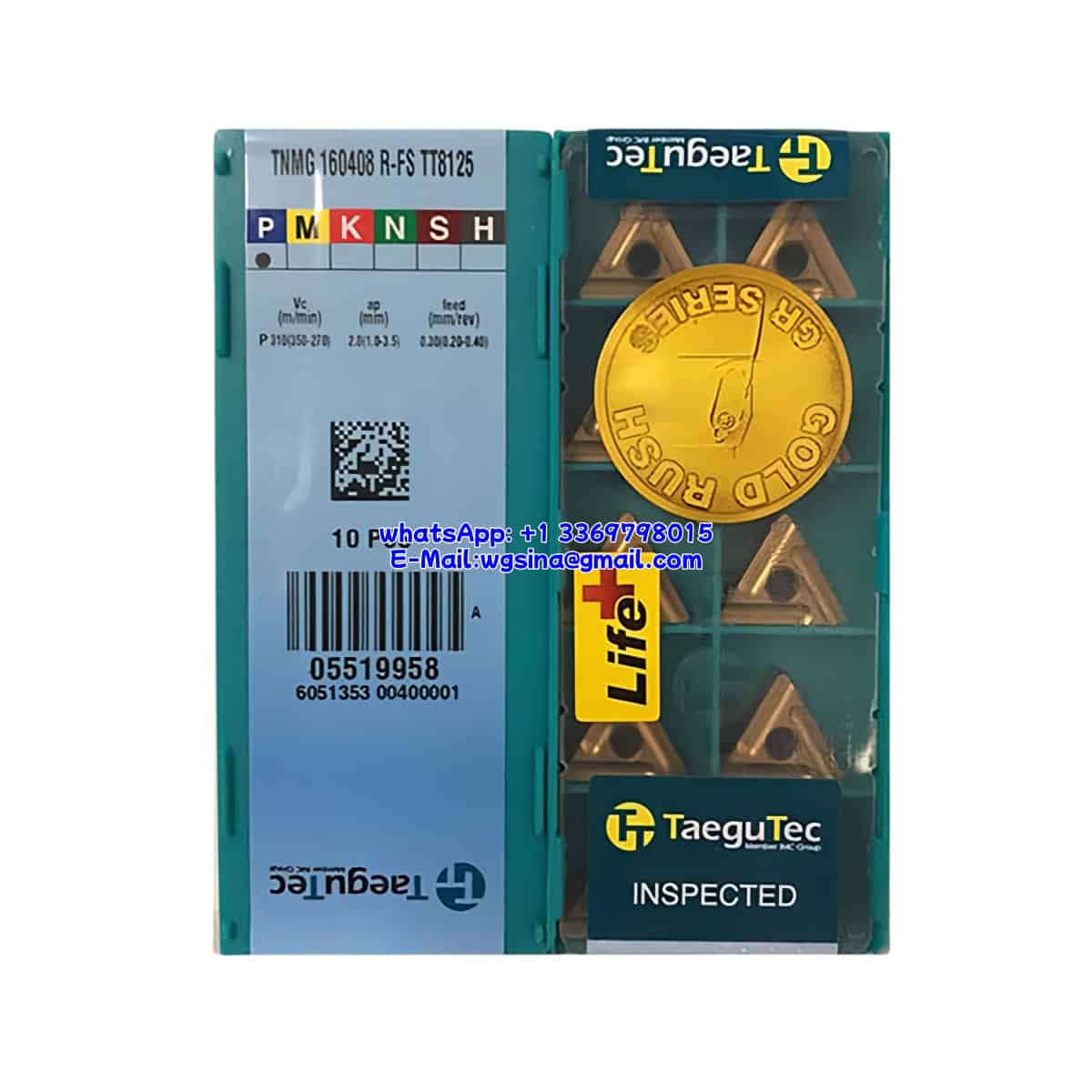 TaeguTec 100% Original TNMG 160408 R-FS TT8125 Cutting Tools 10PCS