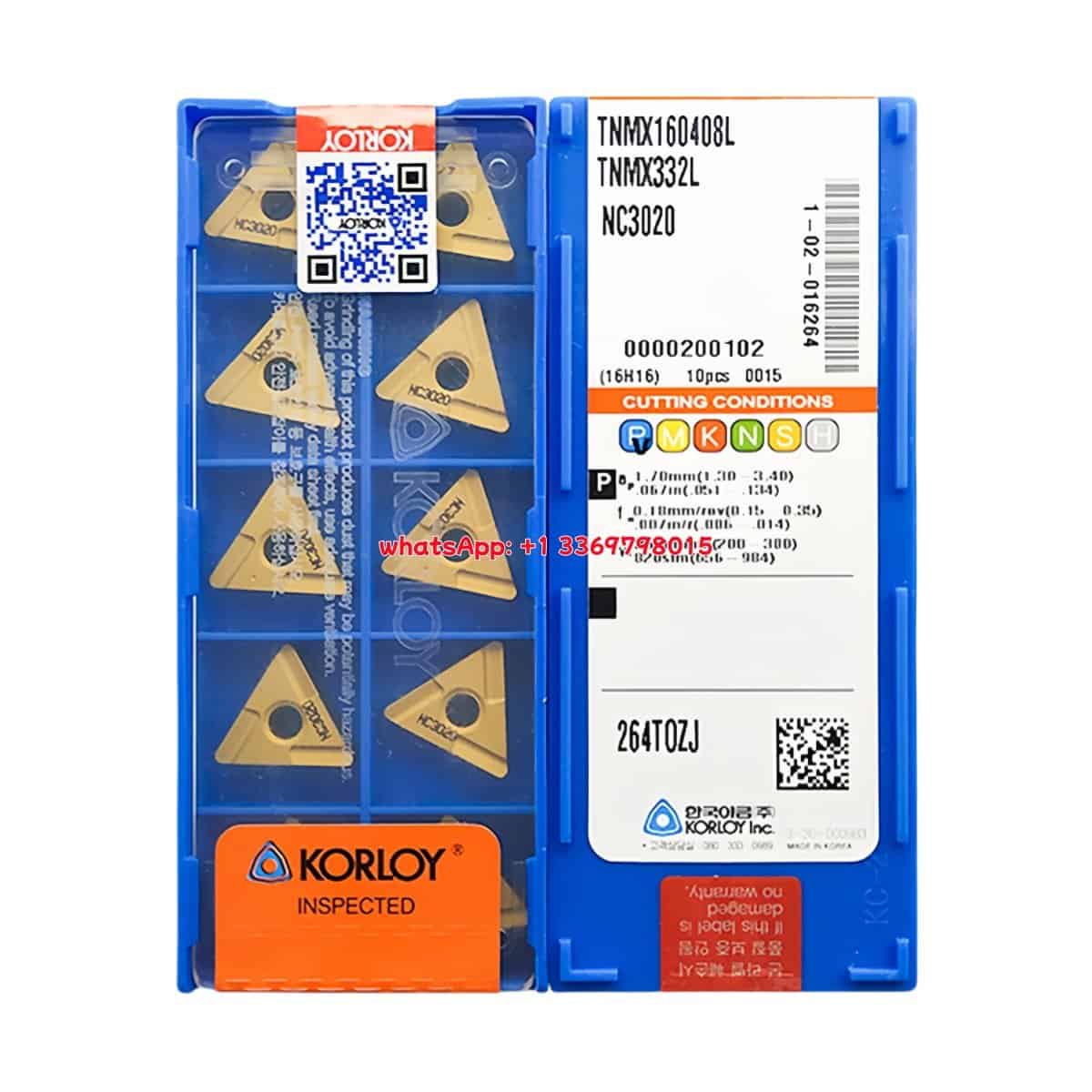 Korloy 100% Original TNMX160408L NC3020 Cutting Tools 10PCS