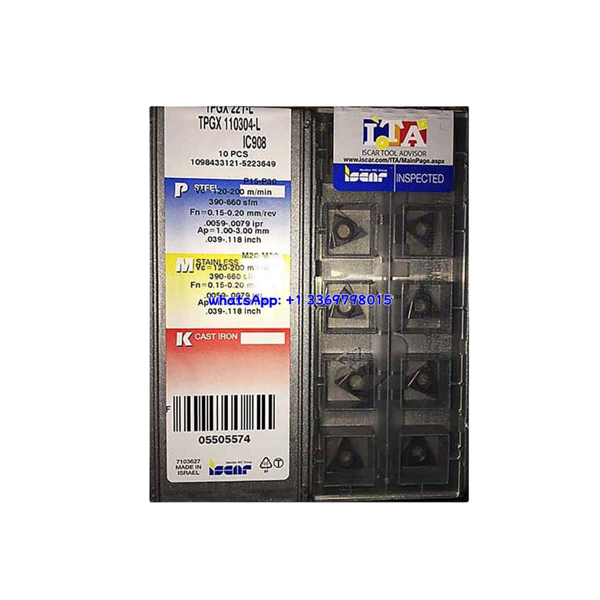 Iscar 100% Original TPGX110304-L IC908 Turning Insert 10PCS