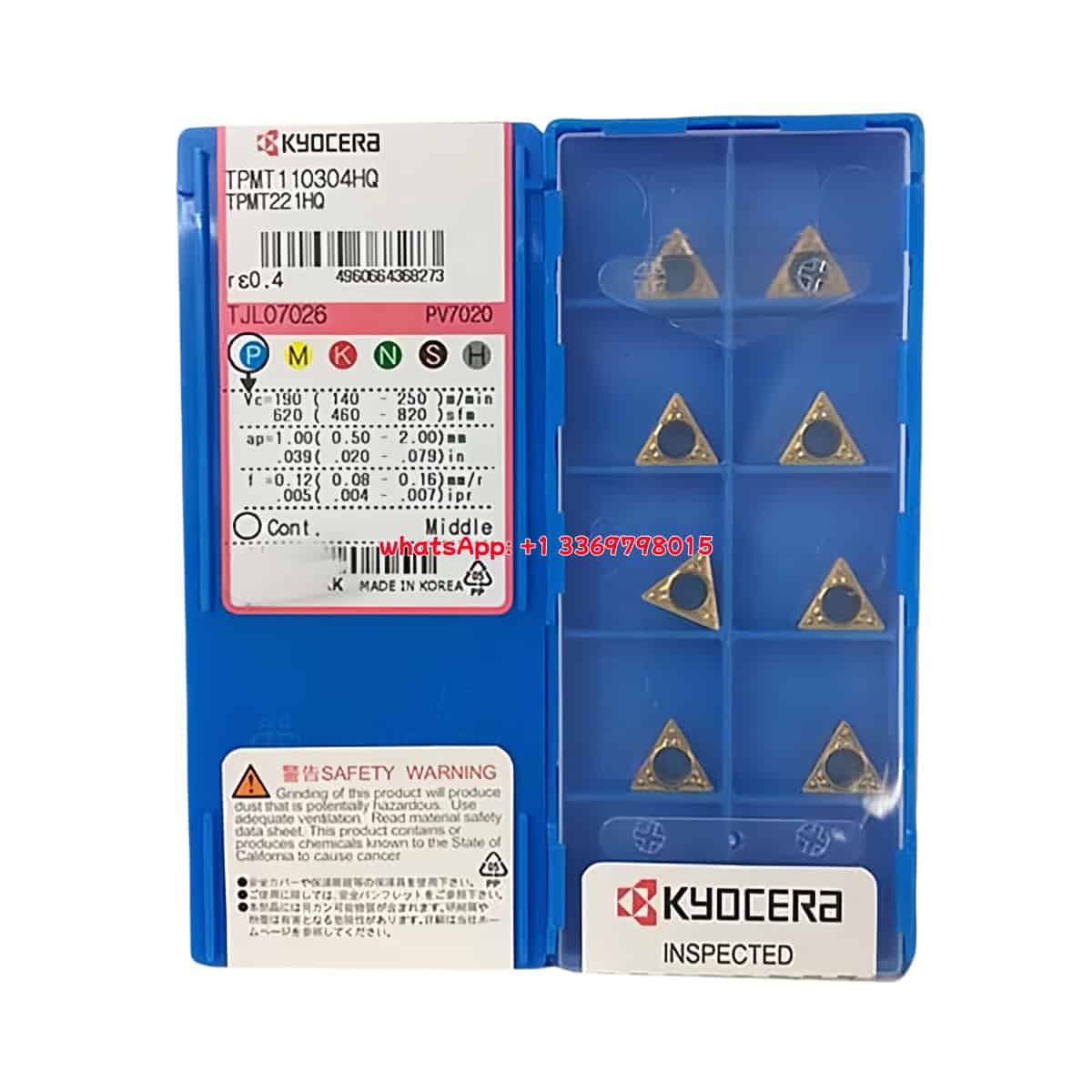 Kyocera 100% Original TPMT110304HQ PV7020 Cutting Tools 10PCS