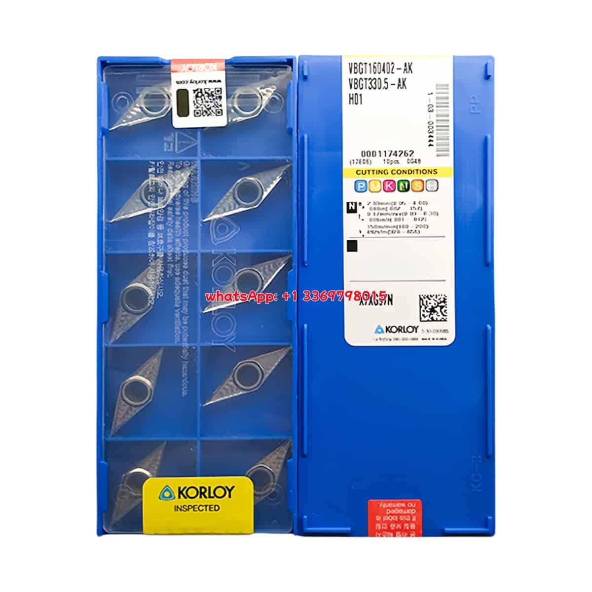Korloy 100% Original VBGT160402-AK H01 Cutting Tools 10PCS