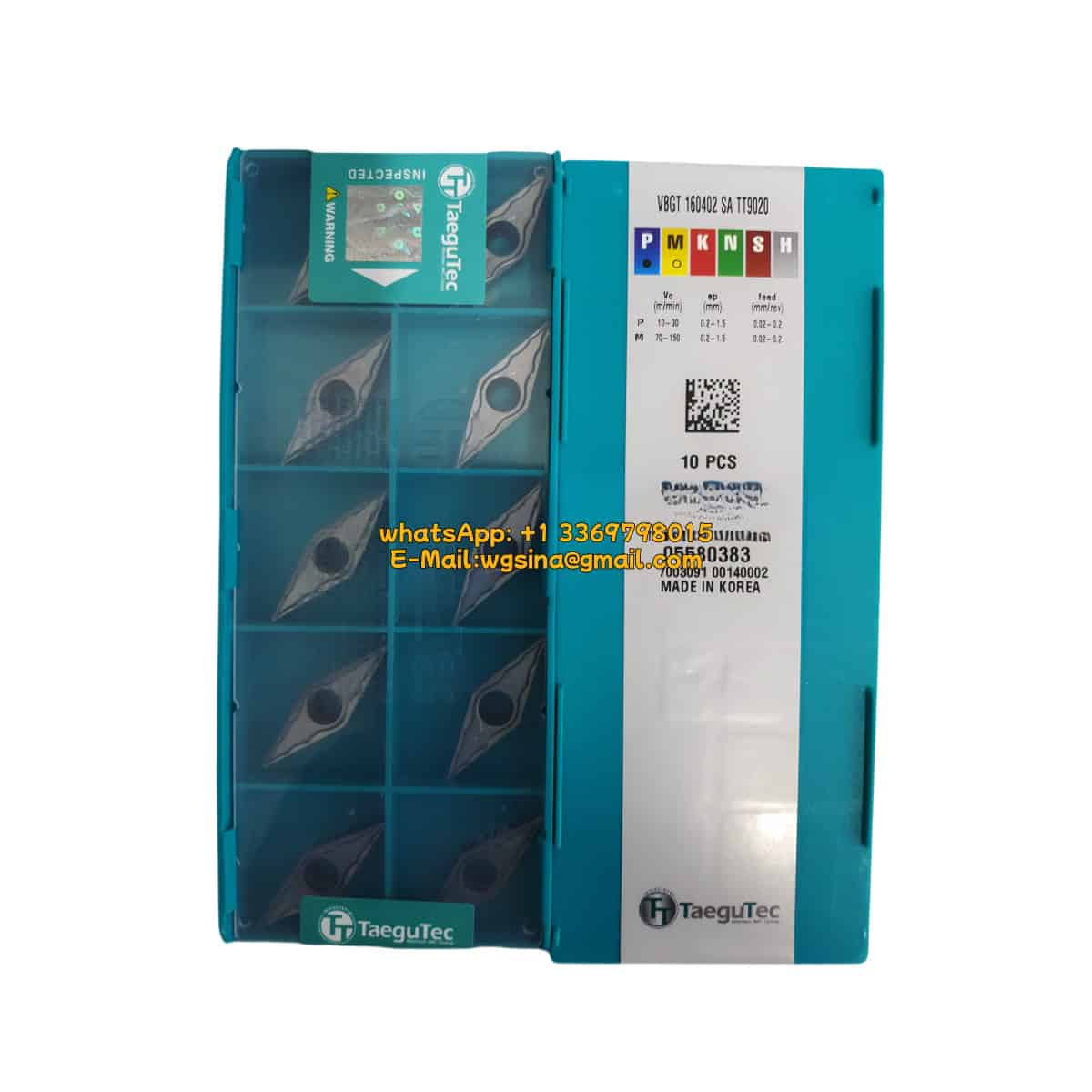 TaeguTec 100% Original VBGT 160402 SAA TT9020 Cutting Tools 10PCS
