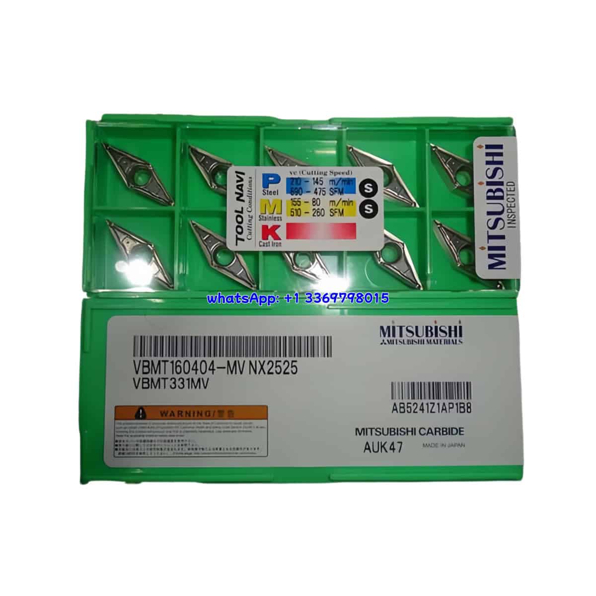 Mitsubishi 100% Original VBMT160404-MV NX2525 Cutting Tools 10PCS