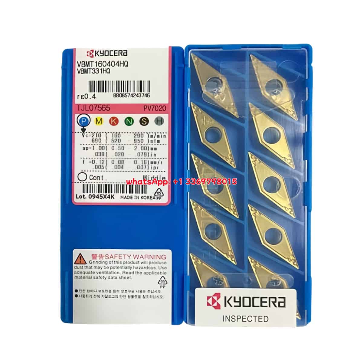 Kyocera 100% Original VBMT160404HQ PV7020 Cutting Tools 10PCS