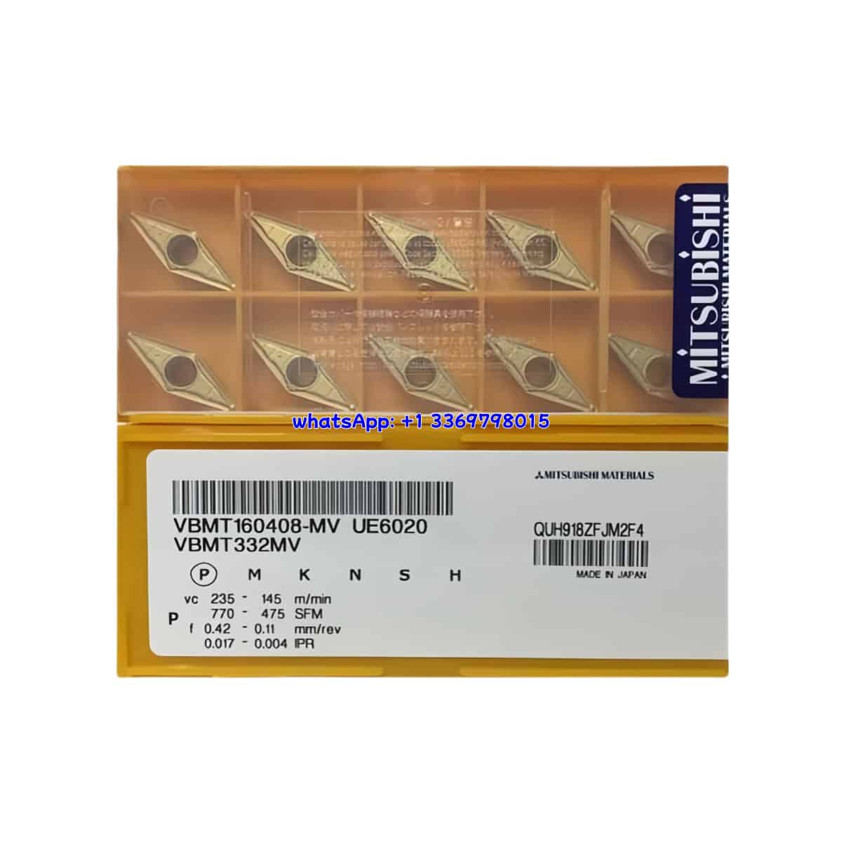 Mitsubishi 100% Original VBMT160408-MV UE6020 Cutting Tools 10PCS