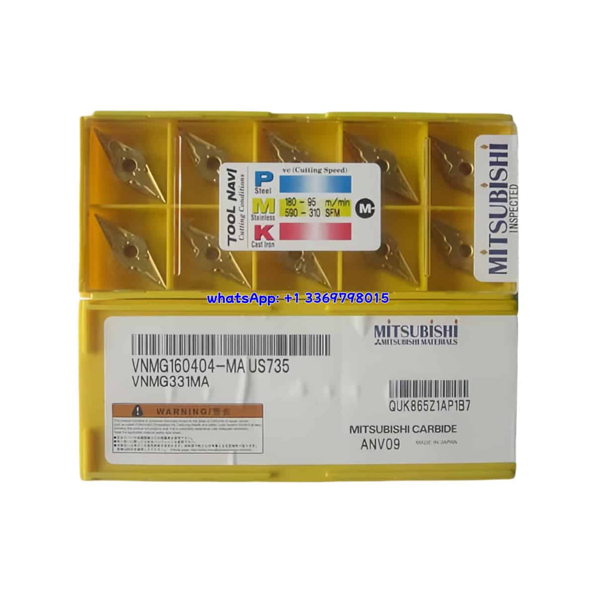 Mitsubishi 100% Original VNMG160404-MA US735 Cutting Tools 10PCS