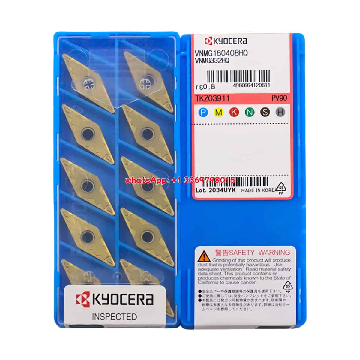 Kyocera 100% Original VNMG160408-HQ PV90 Cutting Tools 10PCS