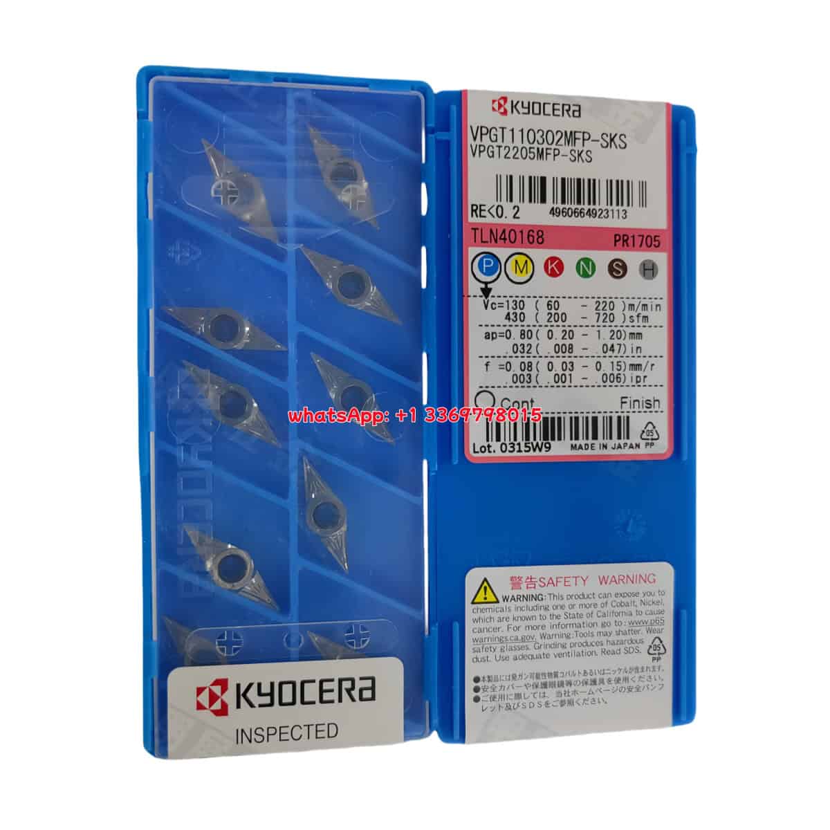Kyocera 100% Original VPGT110302MFP-SKS PR1705 Cutting Tools 10PCS