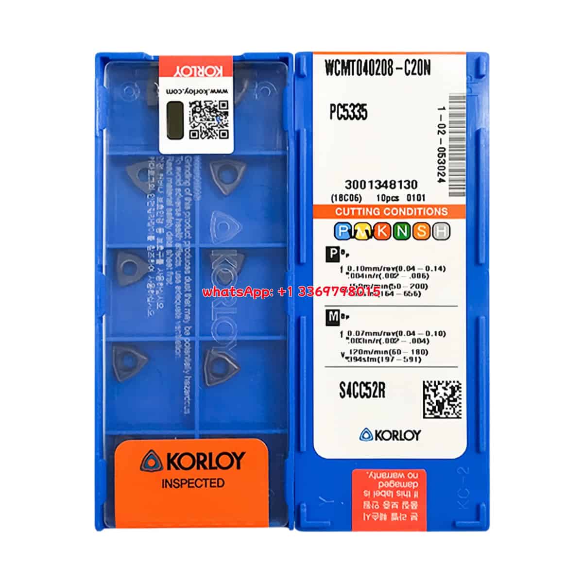 Korloy 100% Original WCMT040208-C20N PC5335 Cutting Tools 10PCS