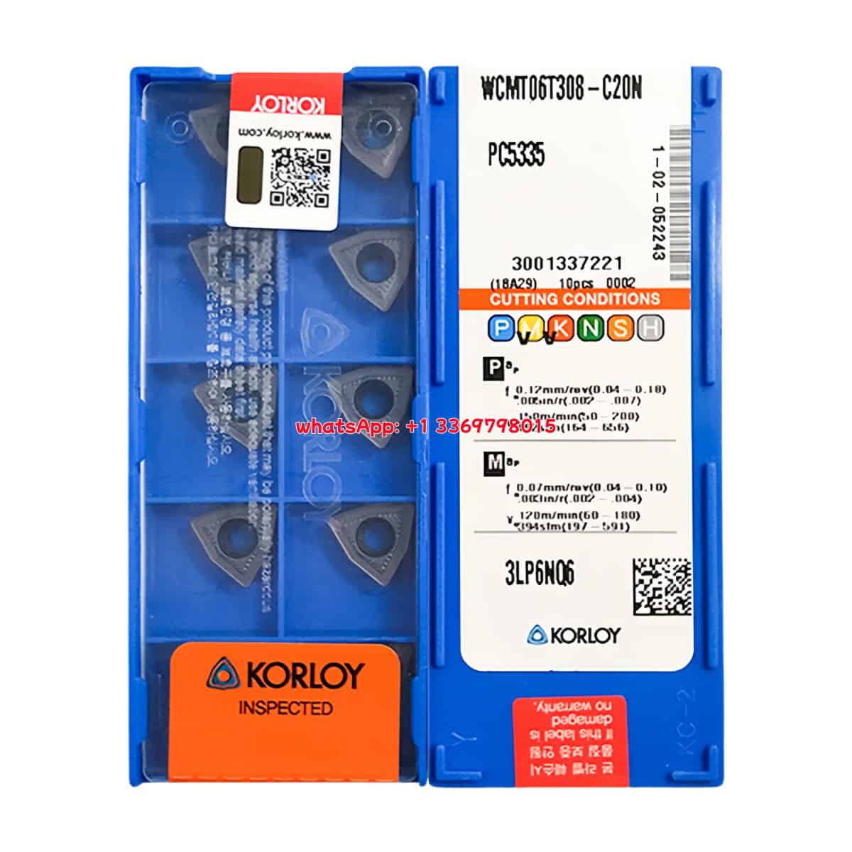 Korloy 100% Original WCMT06T308-C20N PC5335 Cutting Tools 10PCS