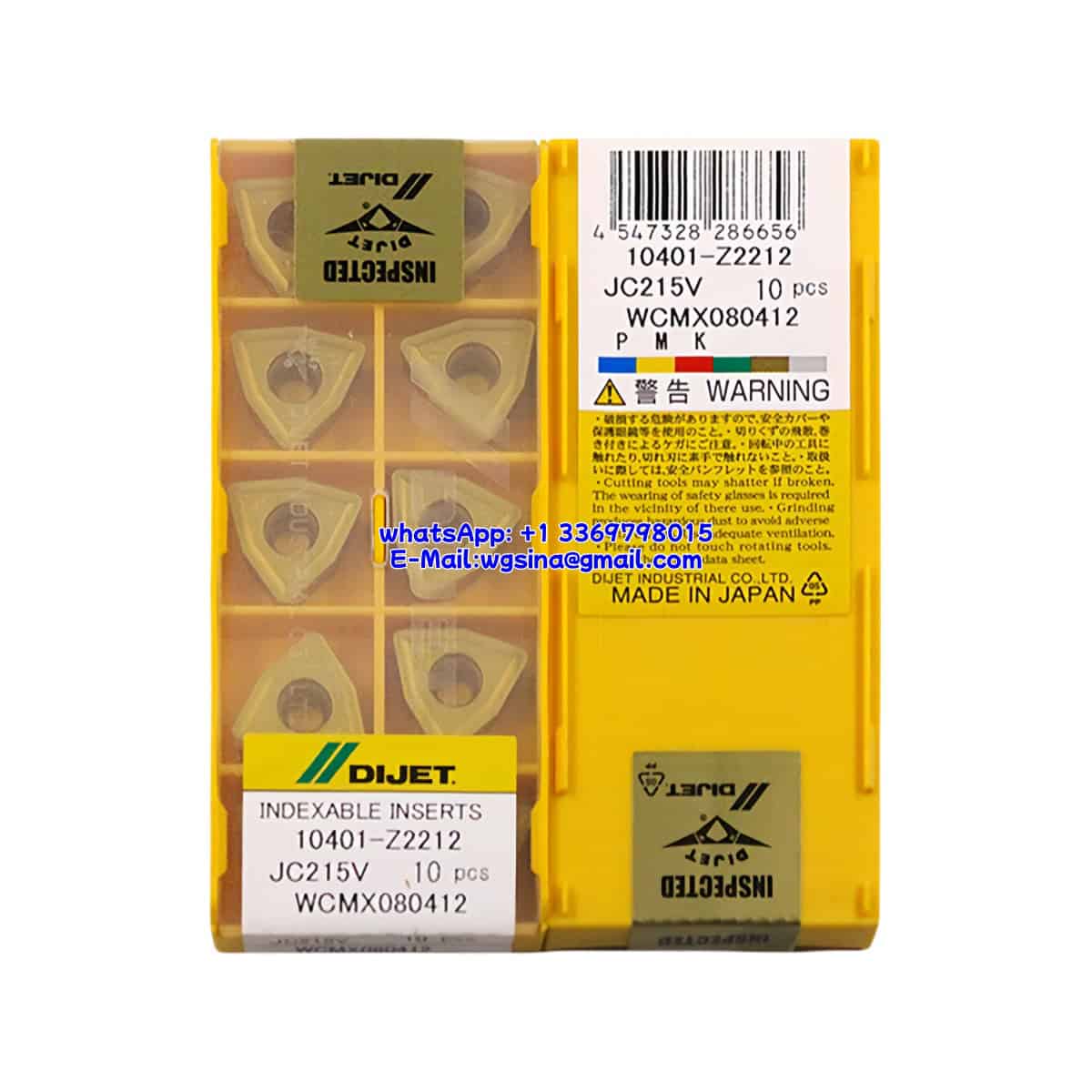 DIJET 100% Original WCMX080412 JC215V Cutting Tools 10PCS