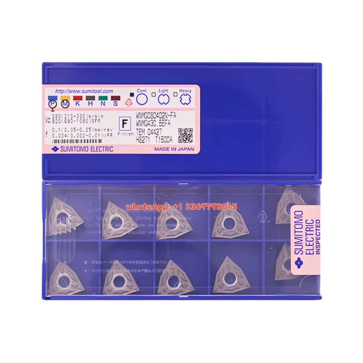 SUMITOMO 100% Original WNMG080402N-FA T1500A Cutting Tools 10PCS