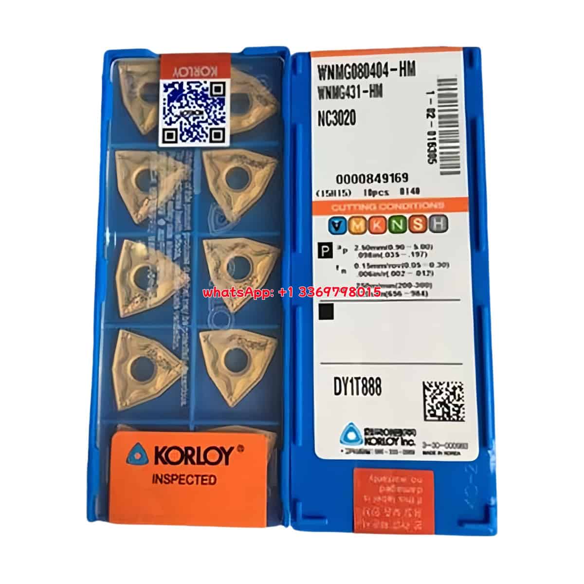 Korloy 100% Original WNMG080404-HM NC3020 Cutting Tools 10PCS