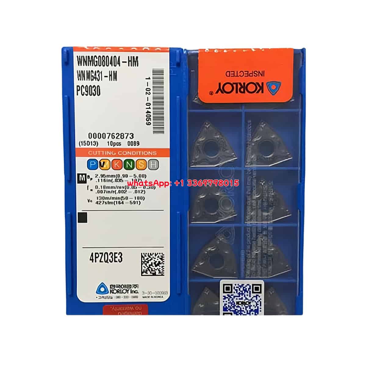Korloy 100% Original WNMG080404-HM PC9030 Cutting Tools 10PCS