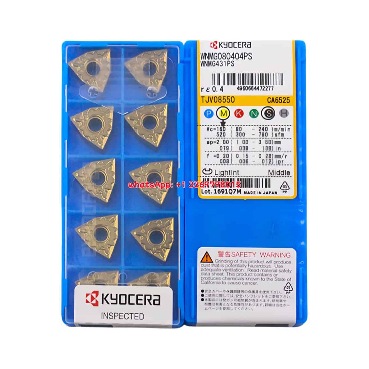 Kyocera 100% Original WNMG080404-PS CA6525 Cutting Tools 10PCS