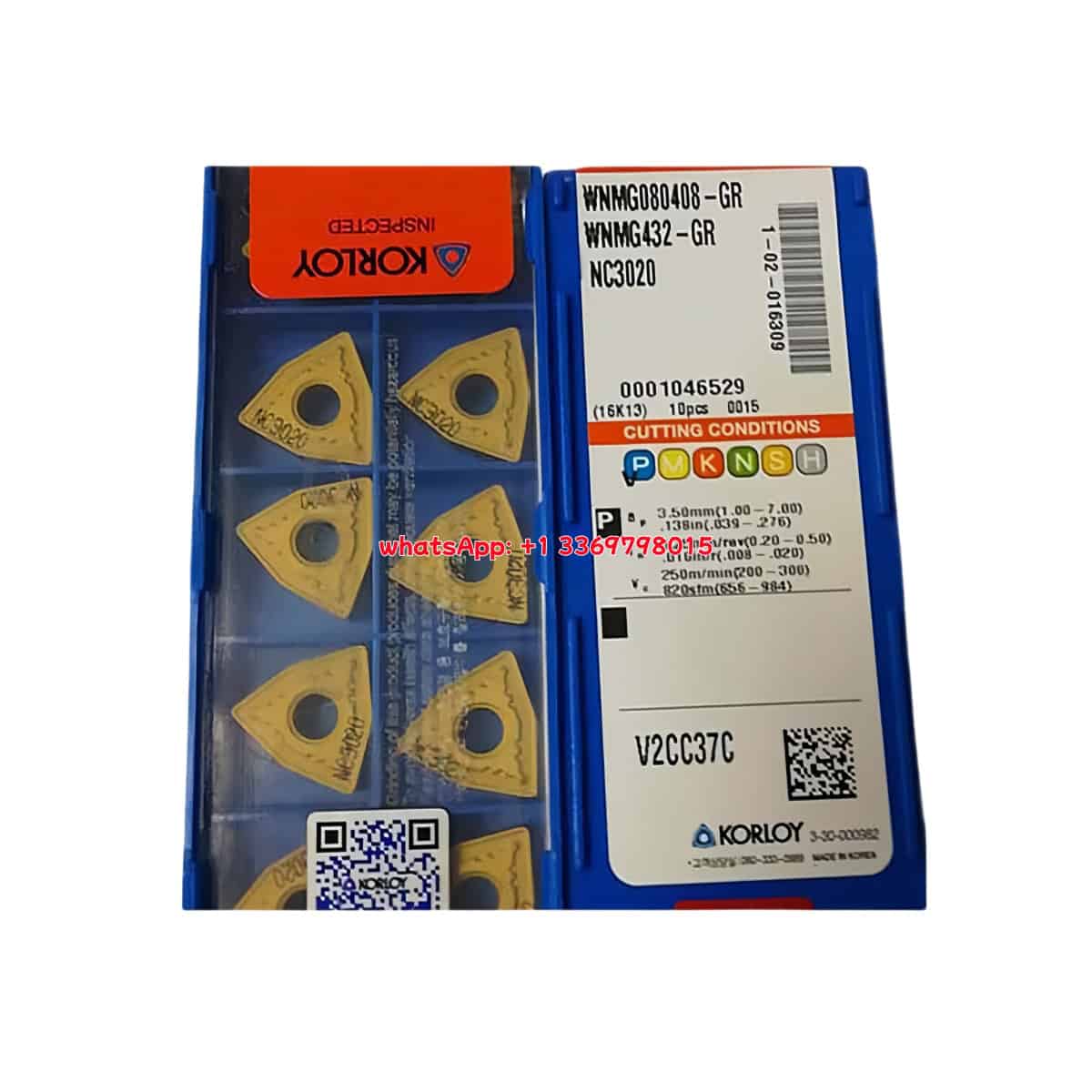 Korloy 100% Original WNMG080408-GR NC3020 Cutting Tools 10PCS