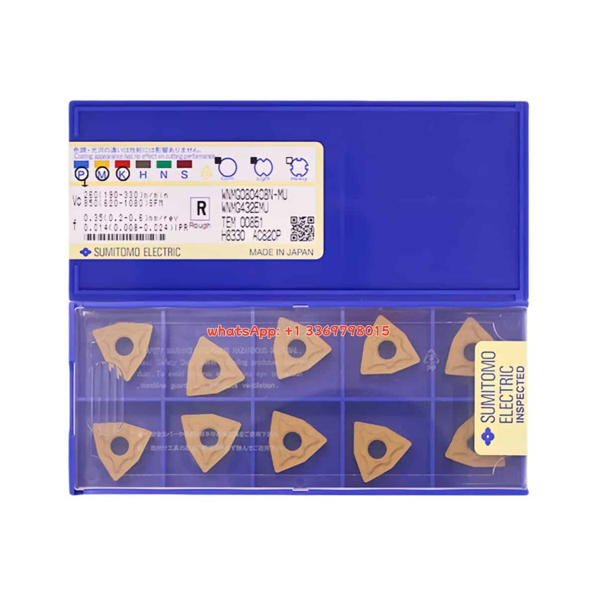 SUMITOMO 100% Original WNMG080408N-MU AC820P Cutting Tools 10PCS