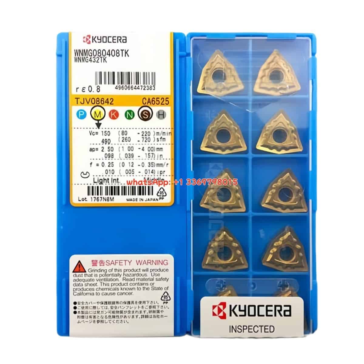 Kyocera 100% Original WNMG080408TK CA6525 Cutting Tools 10PCS