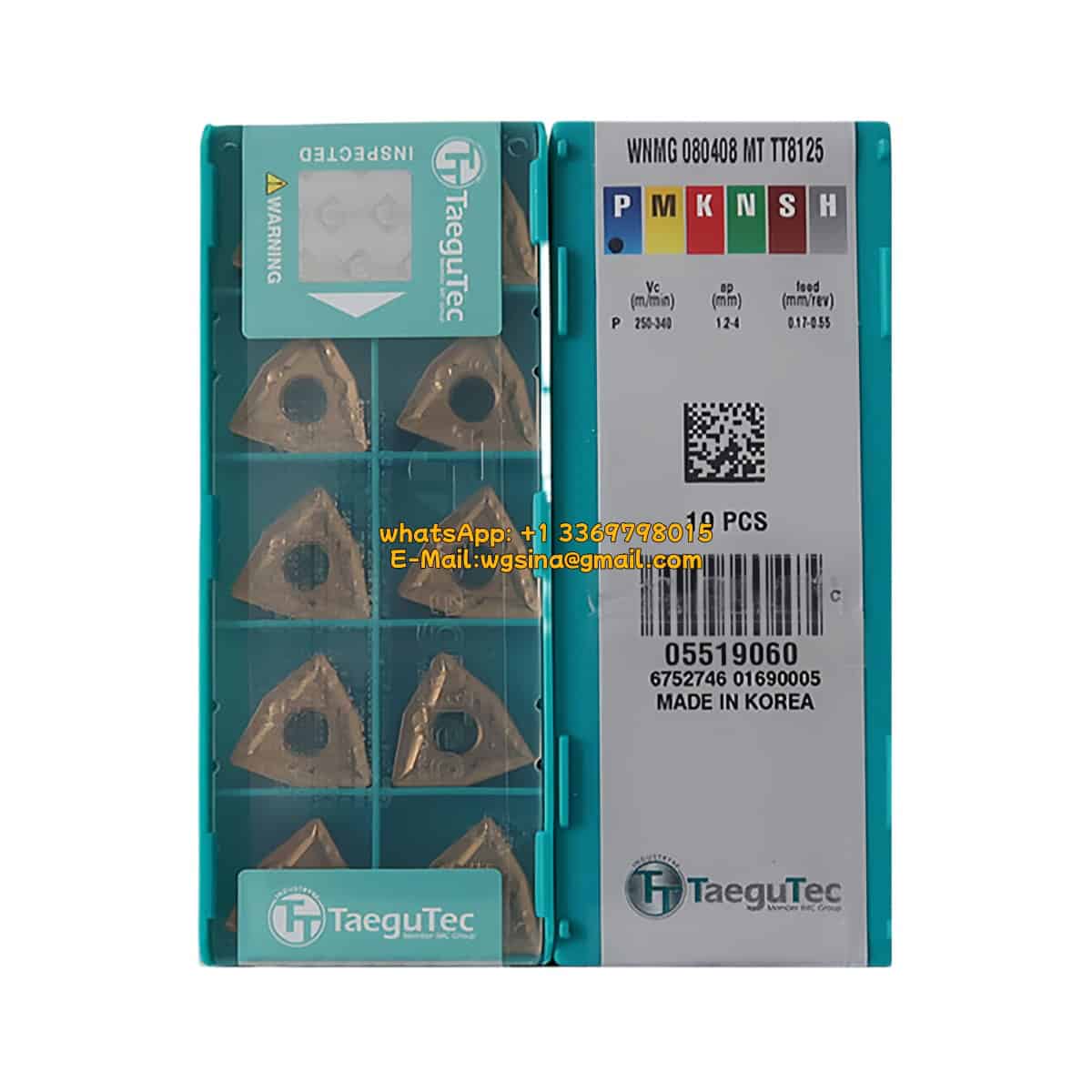 TaeguTec 100% Original WNMG 080408 MT TT8125 Cutting Tools 10PCS