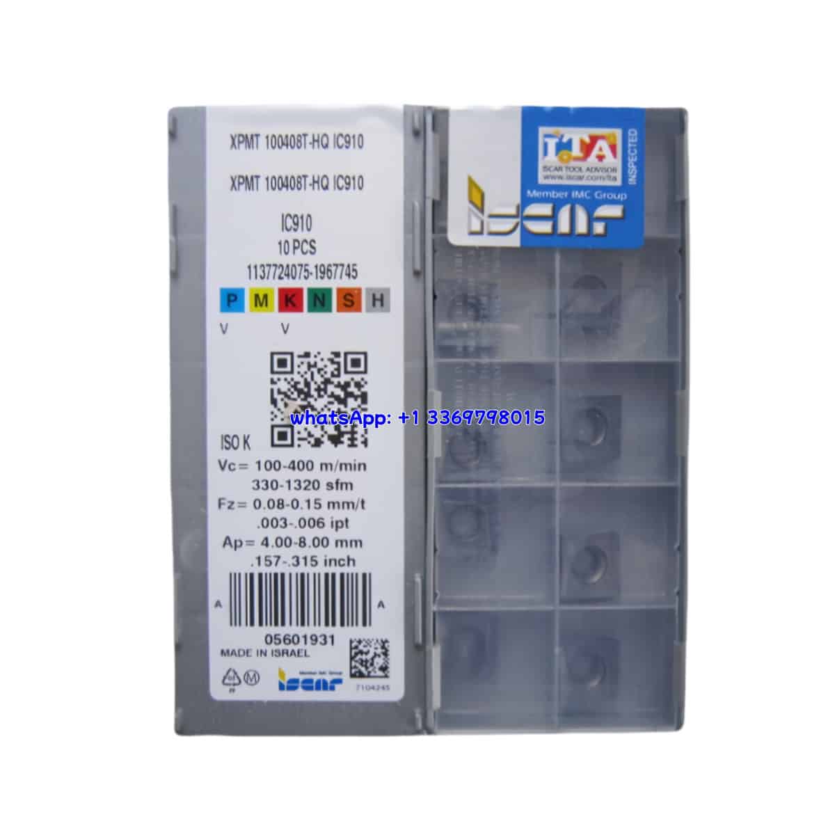 Iscar 100% Original XPMT100408T-HQ IC910 Turning Insert 10PCS