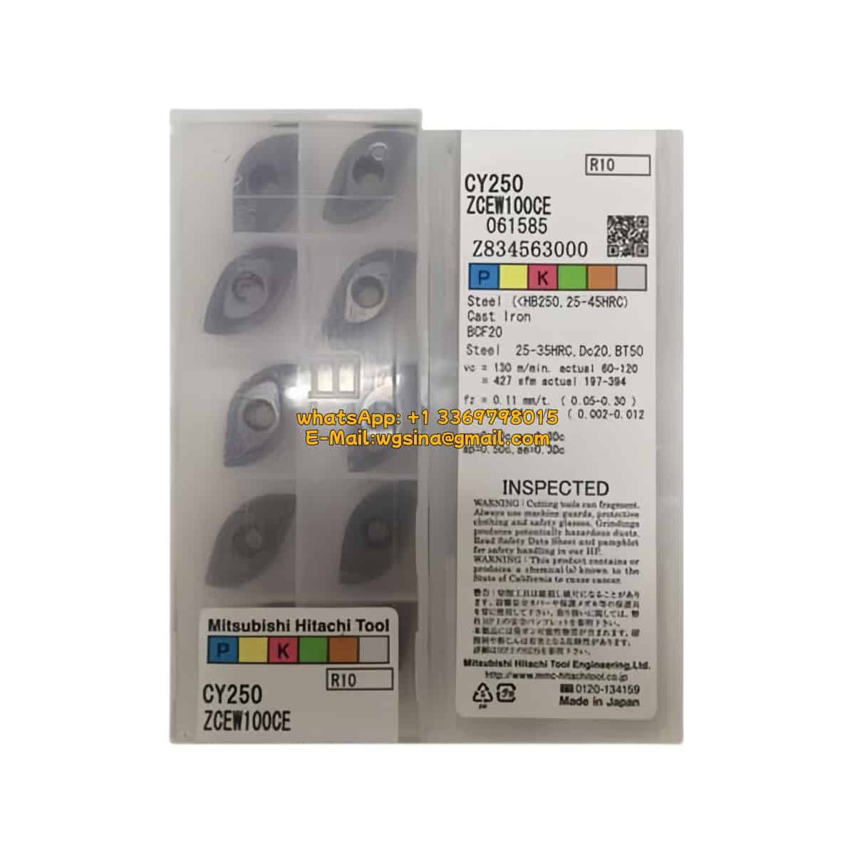 HITACHI 100% Original ZCEW100CE CY250 Cutting Tools 10PCS
