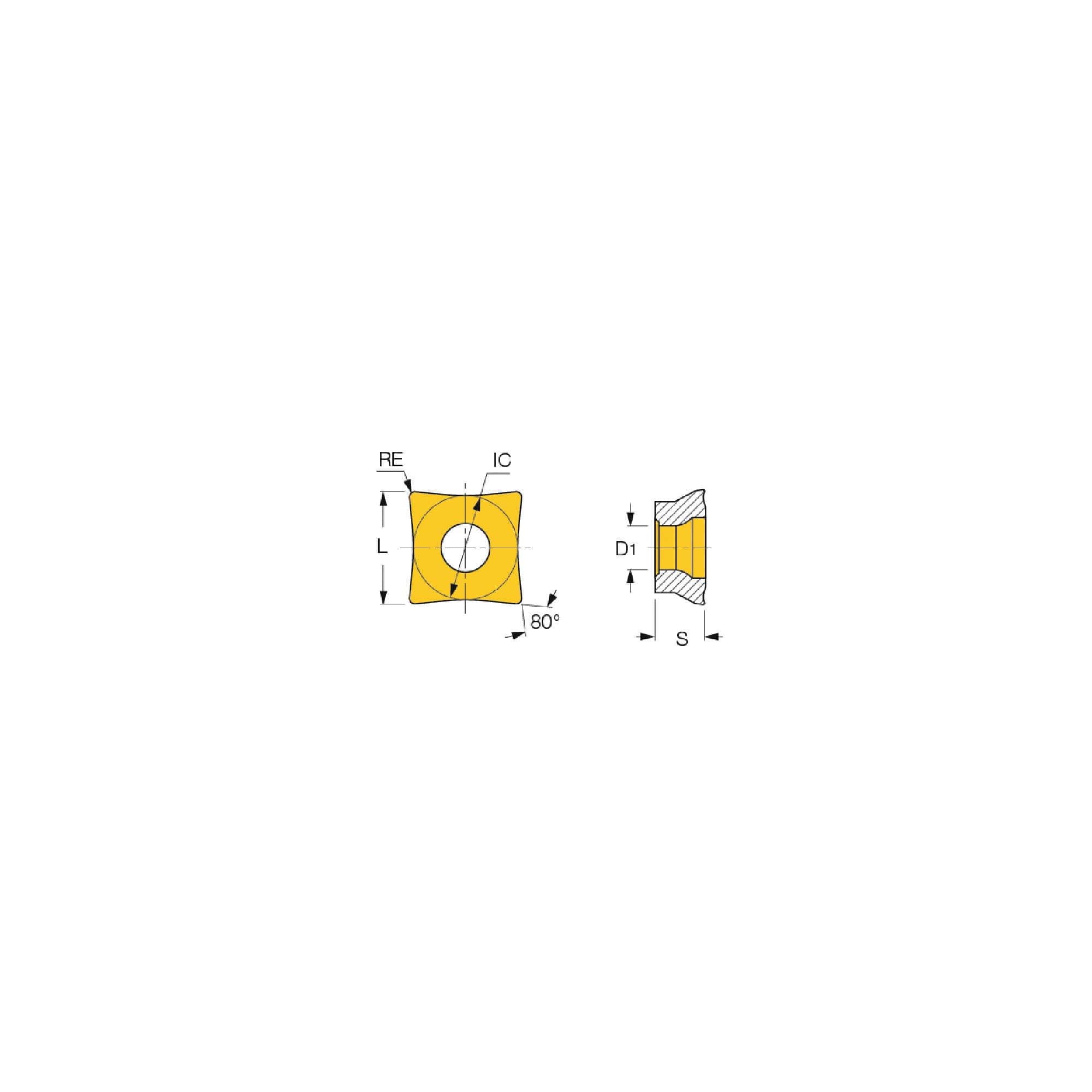 Iscar 100% Original 3314625 - QC95MT 100504-SM IC830, Q - 80 ° Special Shape, Indexable Carbide Turning / Boring Insert QC95MT 100504-SM IC830 10 pcs