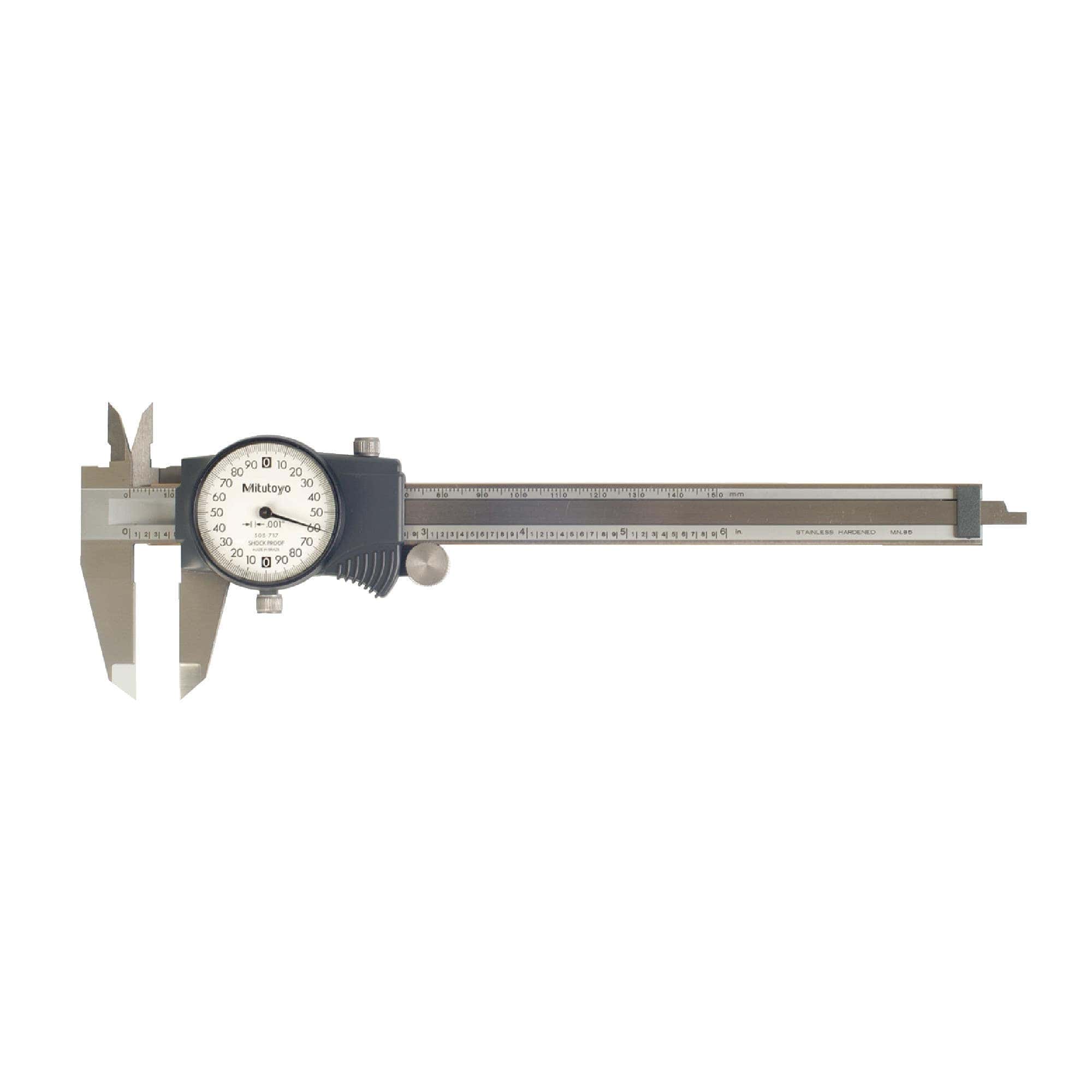 Mitutoyo 100% Original 505-740J 0 - 6 Range, White Face Dial Caliper 1 pcs