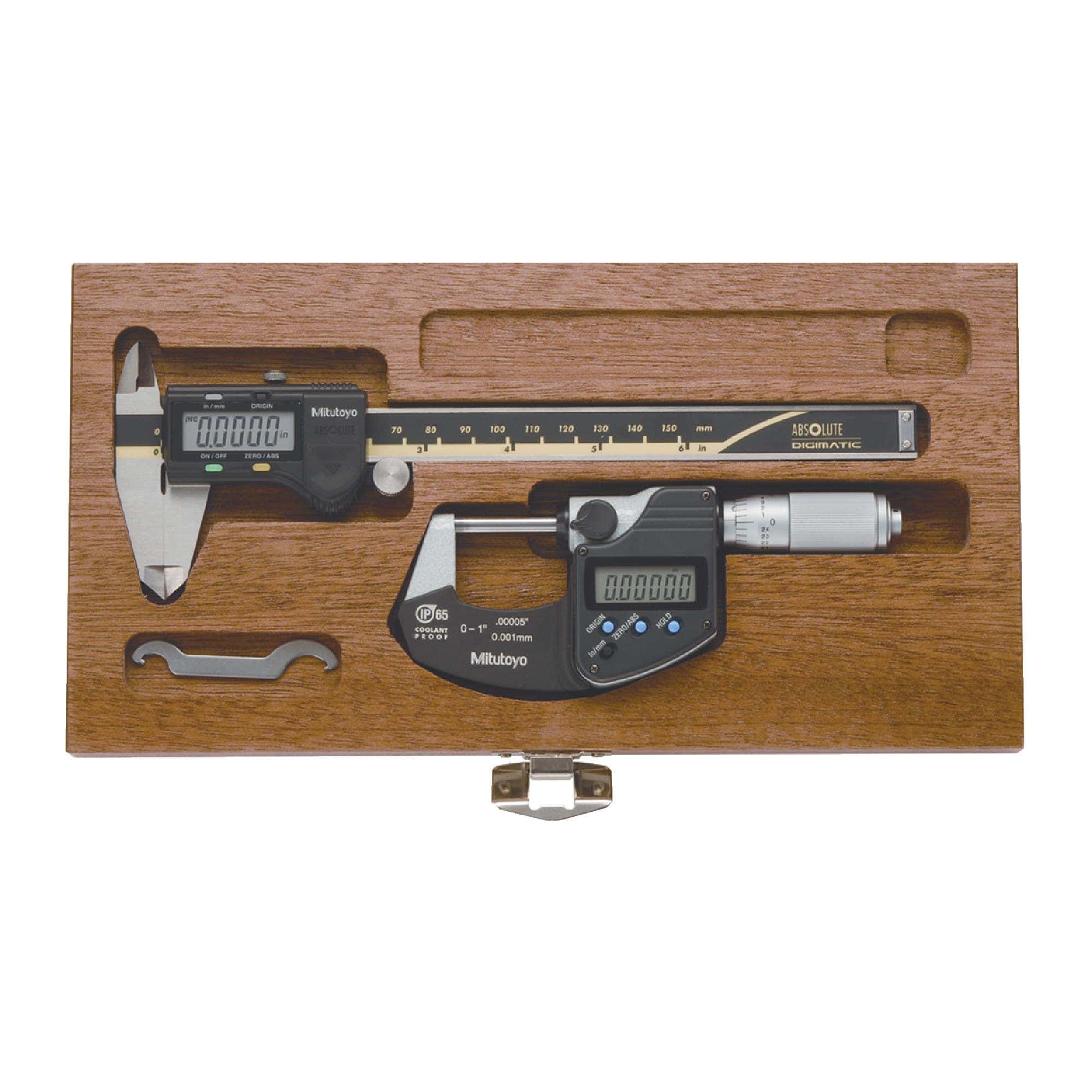 Mitutoyo 100% Original 64PKA077B 6 Digital Caliper & 1 Digital Micrometer Set 1 pcs