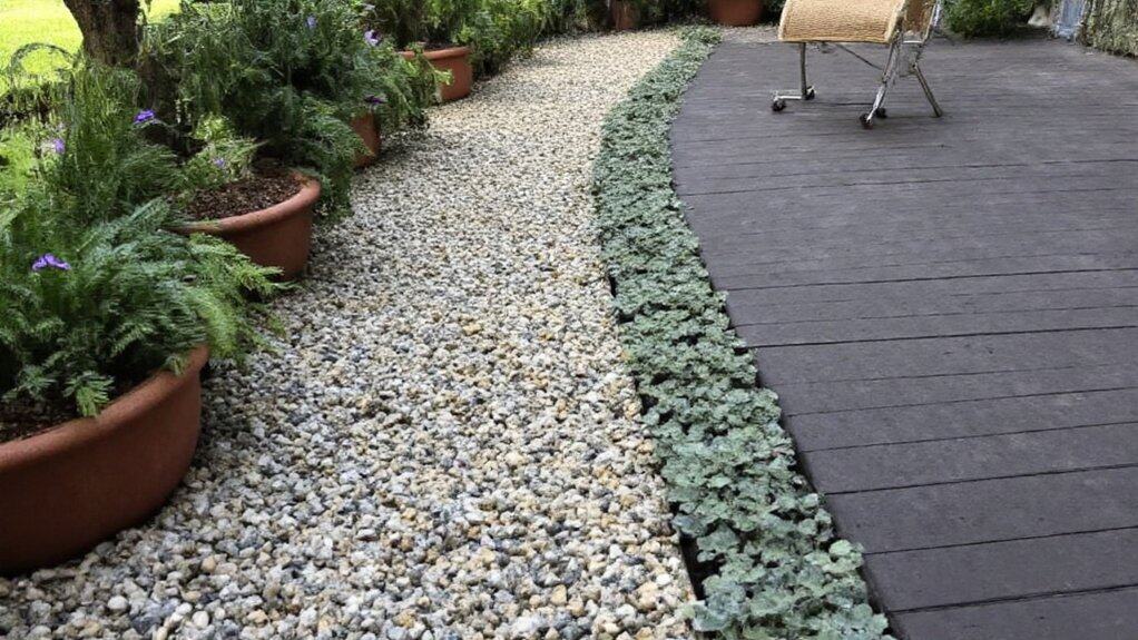 add decorative pebble pathways