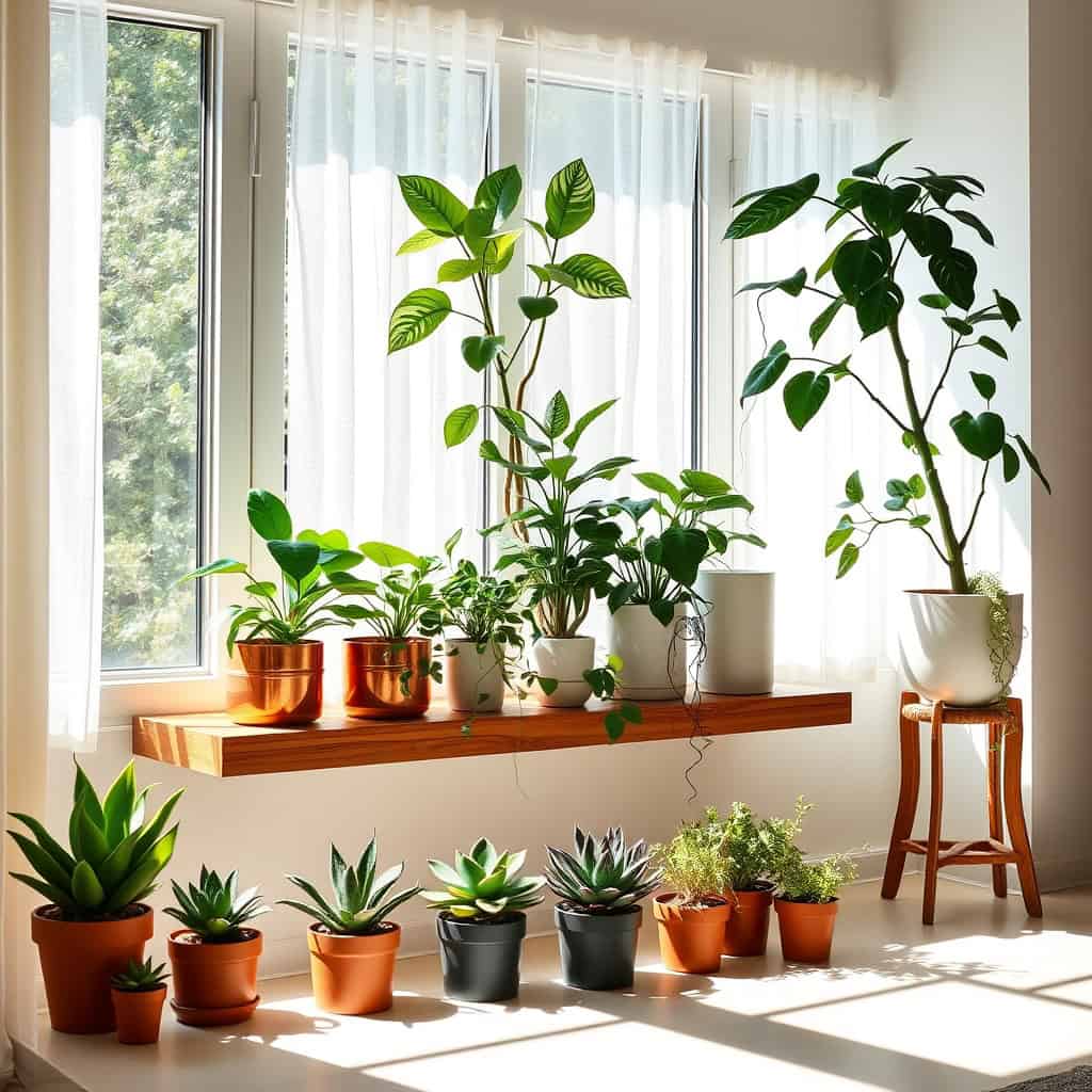 bright indoor plant displays