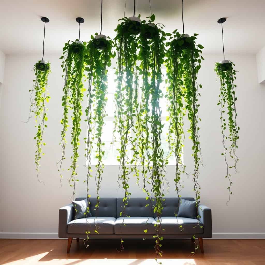 ceiling hung vine waterfall
