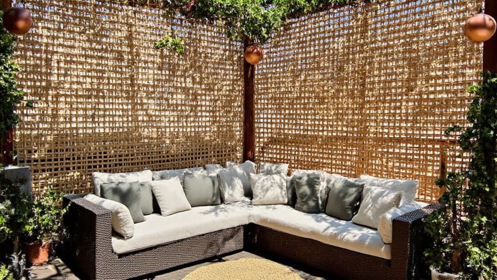 dappled shade bamboo lattice