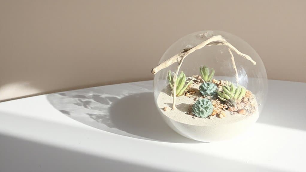 desert succulent terrarium scene