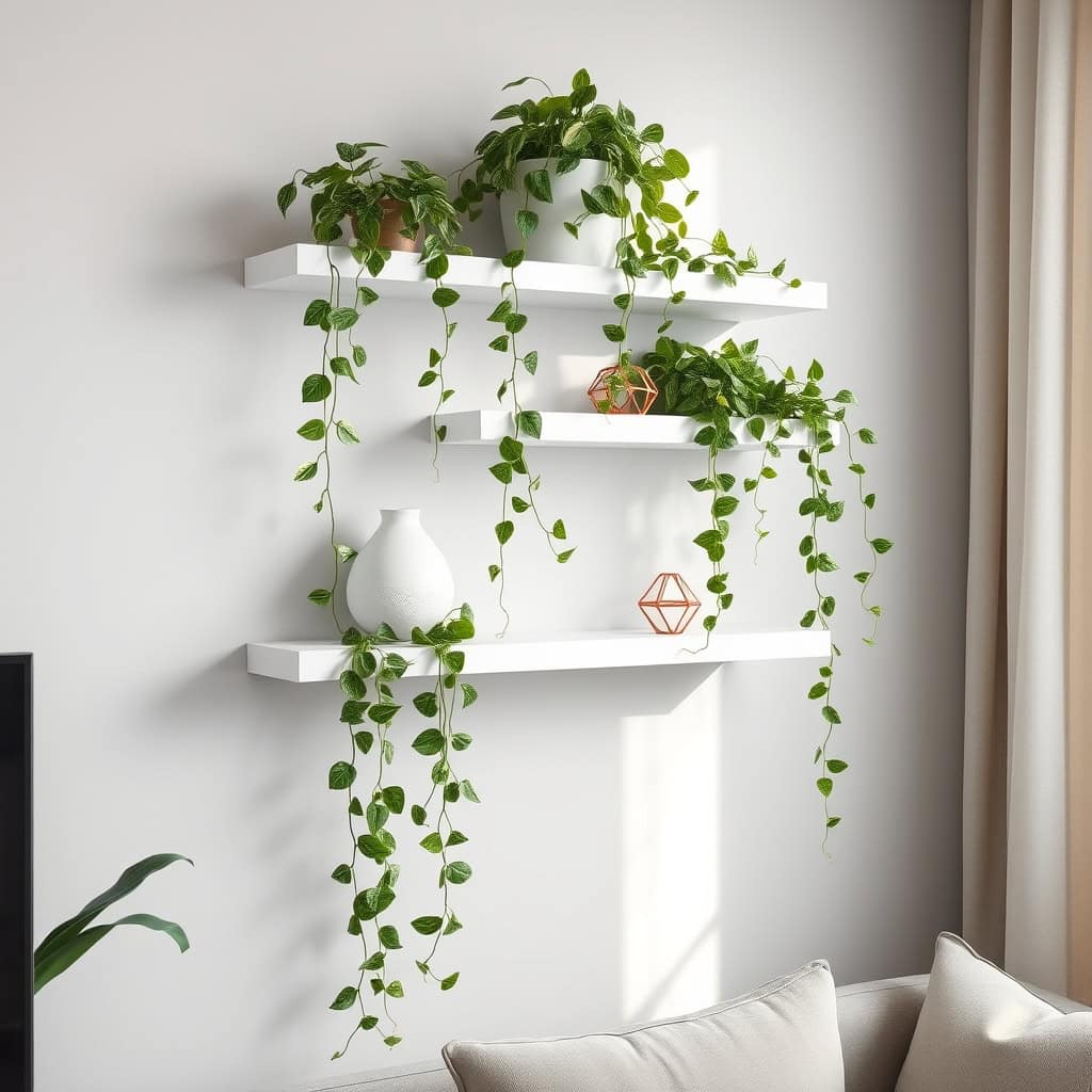 display trailing plants vertically