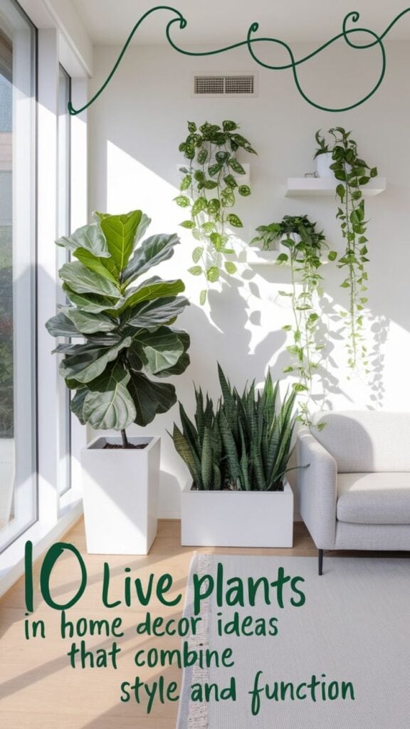 live plants in home decor ideas