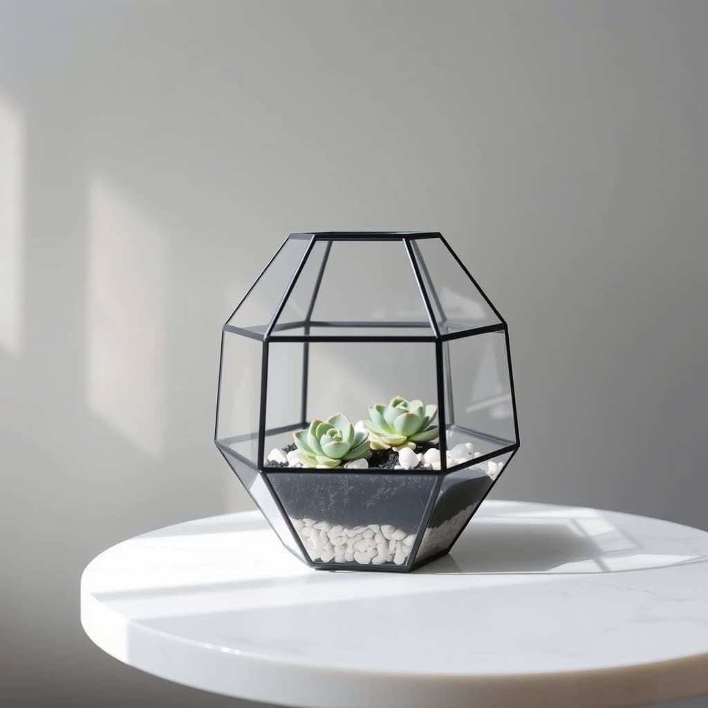 modern geometric glass terrariums