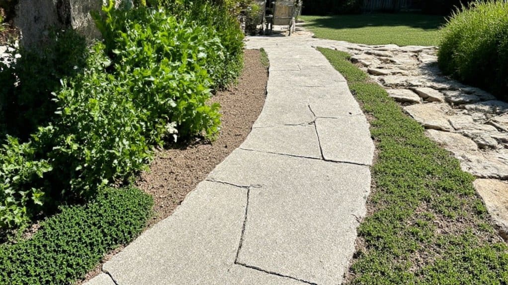 simple pavers with greenery